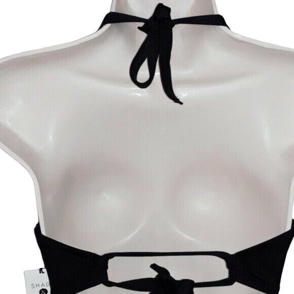 NWT 36DDD Shade & Shore Black Ruched Bikini Top - Picture 3 of 3